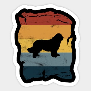 Newfoundland Dog Distressed Vintage Retro Silhouette Sticker